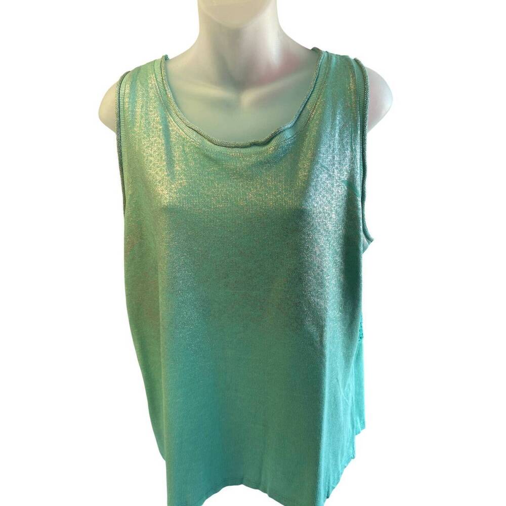 NEW TEMPO PARIS women's painted cotton tank top in tiffiny